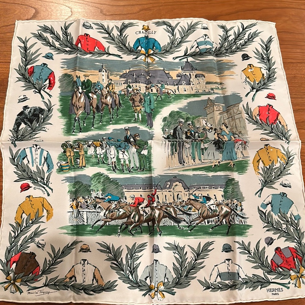 Vintage NEW Hermes silk mini scarf.